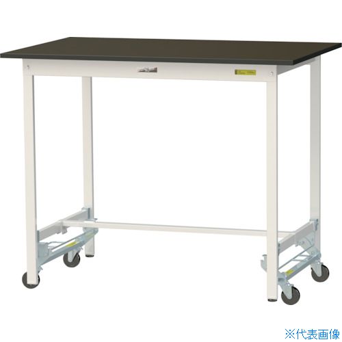 ■ヤマテック 実験用作業台 LABシリーズ実験用ラボテーブル ワンタッチ移動タイプ 指紋レスメラミン天板 W1200&times;D750&times;H950 ブラウン/シルキーホワイト SLMUH1275BRW(3695507)[法人限定][直送元]｜ファーストFACTORY