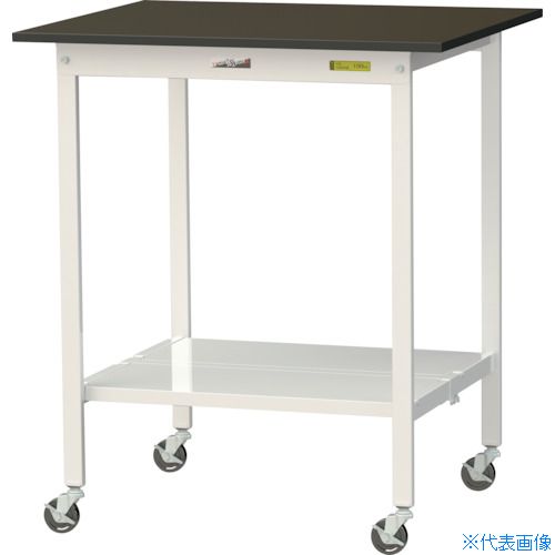 ■ヤマテック 実験用作業台 LABシリーズ実験用ラボテーブル 移動式 全面棚板付 指紋レスメラミン天板 W900&times;D750&times;H1035 ブラウン/シルキーホワイト SLMHC975TTBRW(3695513)[法人限定][直送元]｜ファーストFACTORY