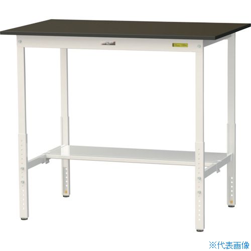 ■ヤマテック 実験用作業台 LABシリーズ実験用ラボテーブル 高さ調整タイプ 半面棚板付 指紋レスメラミン天板 W1200&times;D750&times;H900～1200 SLMAH1275TBRW(3695528)[法人限定][直送元]｜ファーストFACTORY