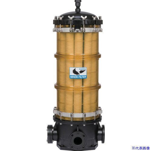 ■日本フイルター 耐熱・耐薬品性 樹脂製フィルターハウジング 「EGH-45-A-T」 (中が見える透明) 750mm15本用 EGH45AT(3695773)[送料別途お見積り][法人限定][外直送]