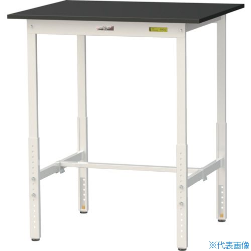 ■ヤマテック 実験用作業台 LABシリーズ実験用ラボテーブル 高さ調整タイプ ケミテクト天板 W900&times;D750&times;H900～1200 ブラック/シルキーホワイト SLKAH975BKW(3697025)[法人限定][直送元]｜ファーストFACTORY