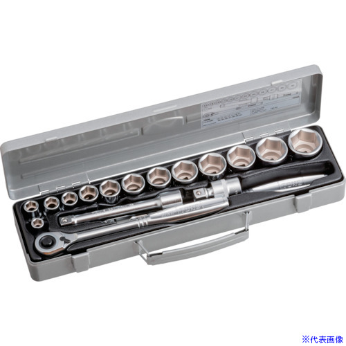 ■TONE ソケットレンチセット 差込角12.7mm 17pcs 6角(10mm～) 760MS(3697142)