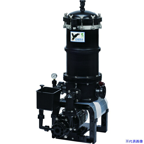 ■日本フイルター ポンプ付き樹脂製ろ過機 「EGLE－162－B－5－T」 ～19000L/h (ブラックタイプ) 500mm8本用 50Hz EGLE162B5T(3697269)[送料別途お見積り][法人限定][外直送]