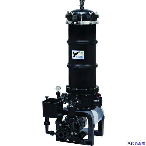 ■日本フイルター ポンプ付き樹脂製ろ過機 「EGLE－24－B－6－T」 ～23000L/h (ブラックタイプ) 750mm8本用 60Hz EGLE24B6T(3697294)[送料別途お見積り][法人限定][外直送]
