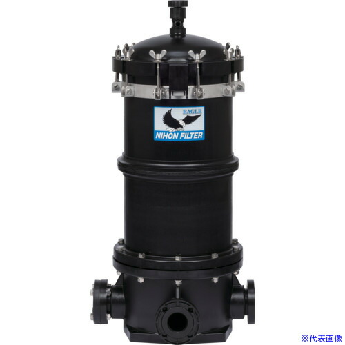 ■日本フイルター 耐熱・耐薬品性 樹脂製フィルターハウジング 「EGH-16-B-T」 (ブラックタイプ) 500mm8本用 EGH16BT(3698867)[送料別途お見積り][法人限定][外直送]