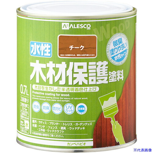 ■KANSAI 水性木材保護塗料 チーク 0.7L 00647653511007(3763832)&times;6[送料別途お見積り][法人限定][掲外取寄]｜ファーストFACTORY
