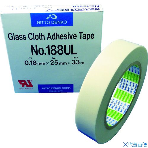 ■日東 ガラスクロス粘着テープ NO.188UL 0.18mm×25mm×33m 188UL25(3776867)