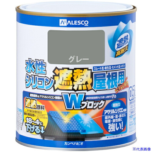 ■KANSAI 水性シリコン遮熱屋根用 グレー 0.7L 00377655091007(3782889)×6[送料別途お見積り][法人限定][掲外取寄]