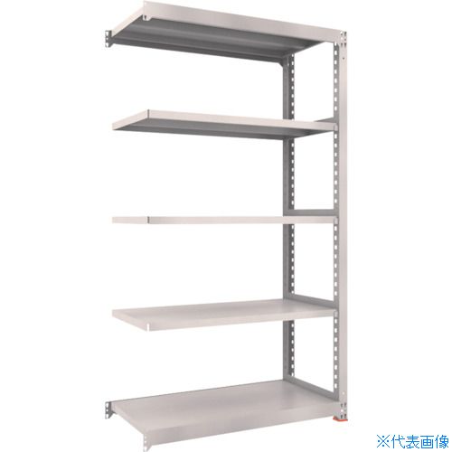 ■TRUSCO スチールラック M3型中量棚 1200X571XH2100 5段 連結 免震樹脂ベース付 ネオグレー M37465BSFC(NG)(3785272)