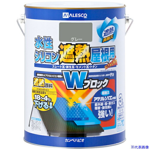 ■KANSAI 水性シリコン遮熱屋根用 グレー 3L 00377655091030(3785981)×4[送料別途お見積り][法人限定][掲外取寄]