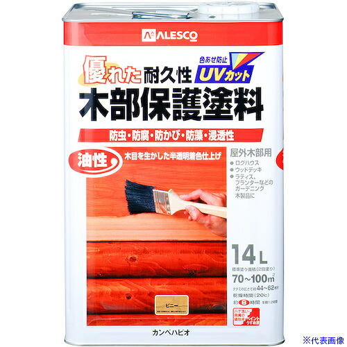 ■KANSAI 油性木部保護塗料 ピニー 14L 00237643501140(3787636)[送料別途お見積り][法人限定][掲外取寄]｜ファーストFACTORY