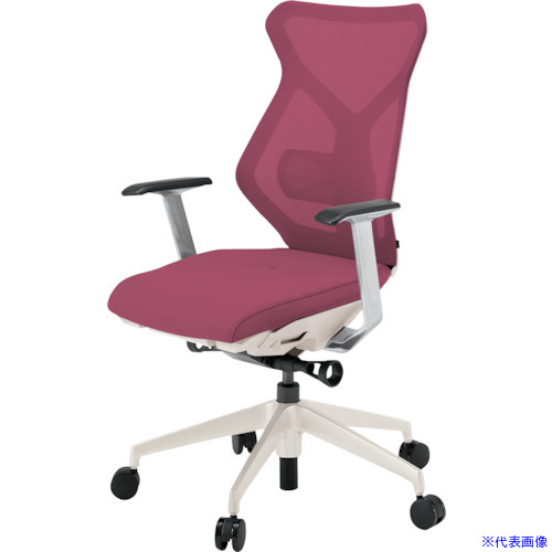 ■ITOKI セクアチェア ハイバック ベースカラーWW T型肘 張地 ラズベリーレッド KG365JV1WWM4(3818294)[送料別途お見積り][法人限定][外直送]