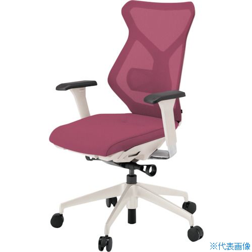 ■ITOKI セクアチェア ハイバック ベースカラーWW アジャスタブル肘 張地 ラズベリーレッド KG367JV1WWM4(3818333)[送料別途お見積り][法人限定][直送]