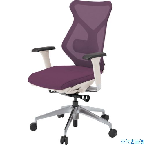 ■ITOKI セクアチェア ハイバック ベースカラーZW アジャスタブル肘 張地 プラムパープル KG367JV1ZWX7(3818550)[送料別途お見積り][法人限定][直送]