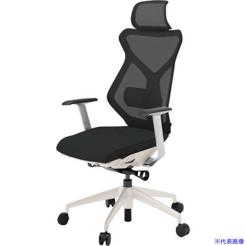 ■ITOKI セクアチェア エクストラハイバック ベースカラーWW T型肘 張地 ブラック KG355JV1WWT1(3818783)[送料別途お見積り][法人限定][外直送]｜ファーストFACTORY