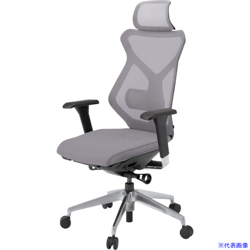 ■ITOKI セクアチェア エクストラハイバック ベースカラーZT アジャスタブル肘 張地 ライトグレー KG357JV1ZTW6(3819192)[送料別途お見積り][法人限定][外直送]