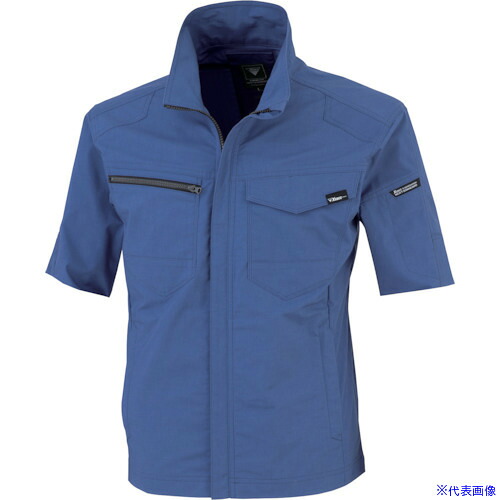 ■XEBEC TCストレッチ半袖ブルゾン1711－40－L ブルー 171140L(3835473)[送料別途お見積り][法人限定][掲外取寄]