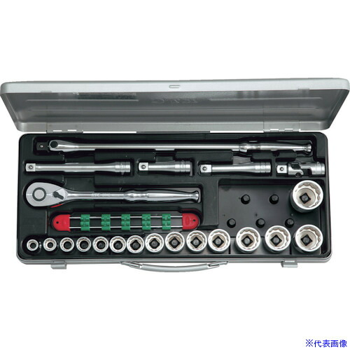 ■KTC 12.7sq.ソケットレンチセット(21点) 21点セット 6角 12角 TB415BX(3839371)