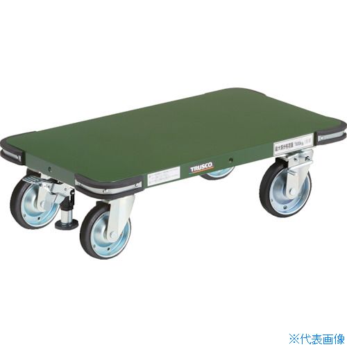 ■TRUSCO 鋼鉄製平台車 800X450 Φ150ブレーキ付きプレス車 ロックストッパー付 PHT8045H150SS(3868742)[法人限定][直送元]