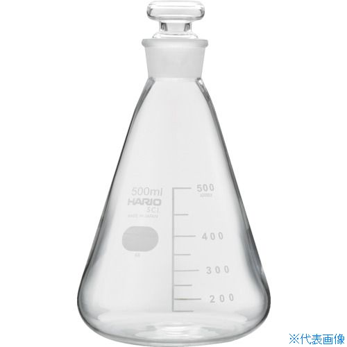 ■HARIO 共栓三角フラスコ500ml(TS27) TSF500SCI(3889961)