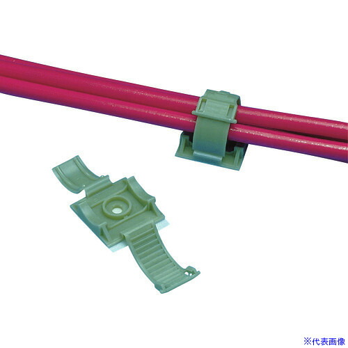 ■PANDUIT 固定具 クリンチャー 粘着テープ付き テレホングレー 100個入 ARC.68AC14(3908046)