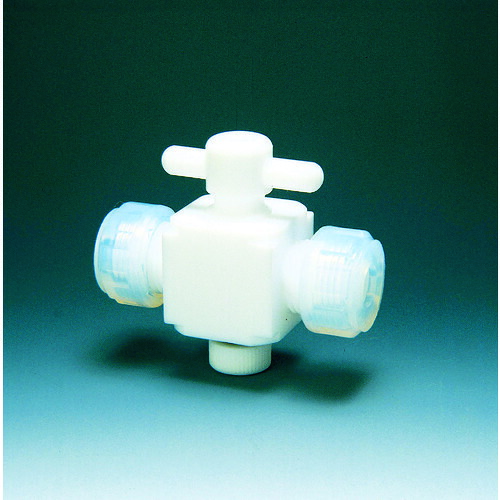 ■フロンケミカル フッ素樹脂(PTFE)二方バルブ接続6mm NR0028001(3915379)