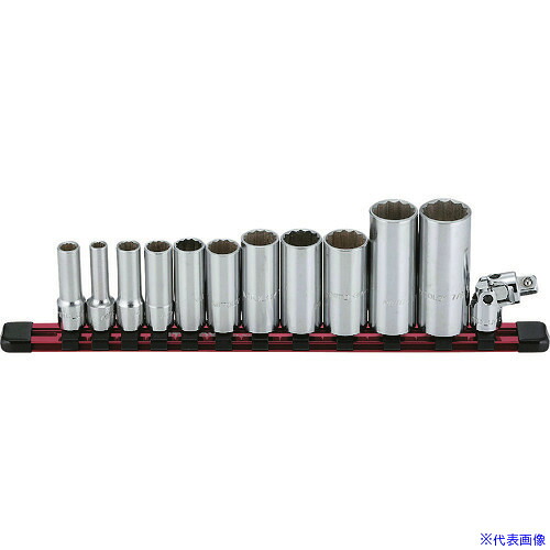 ■ミトロイ 3/8 ソケットレンチセット ディープタイプ インチ11コマ13点 SH313L(4110273)[送料別途お見積り][法人限定][掲外取寄]