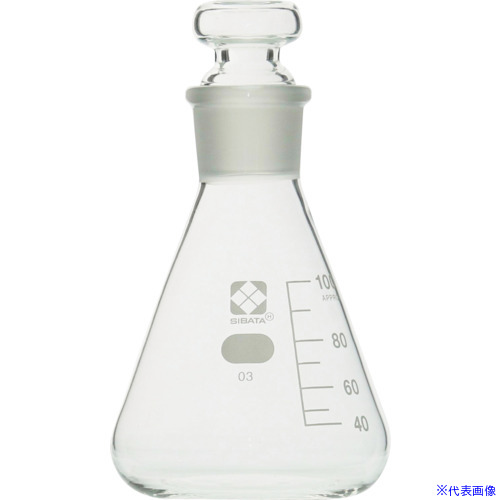 ■SIBATA 共栓三角フラスコ 100mL 10入 0103300100A(4113455)[送料別途お見積り][法人限定][掲外取寄]｜ファーストFACTORY