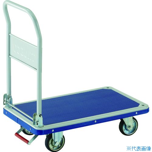 ■TRUSCO プレス製台車 ドンキーカート 折りたたみ式810&times;510 ピン式固定車ストッパー付 201NKB(4145178)[送料別途お見積り][法人限定]｜ファーストFACTORY