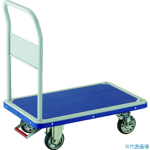 ■TRUSCO プレス製台車 ドンキーカート 固定式810&times;510 ピン式4輪ストッパー付 202NJKB4(4145208)[送料別途お見積り][法人限定][メーカー取寄]｜ファーストFACTORY