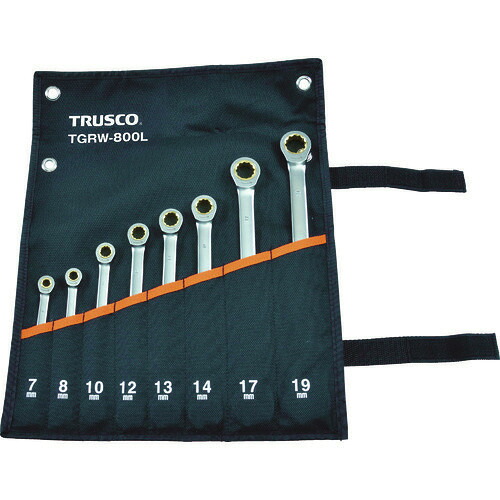 ■TRUSCO ラチェットコンビネーションレンチセット(ロングタイプ)8本組 TGRW800L(4159659)