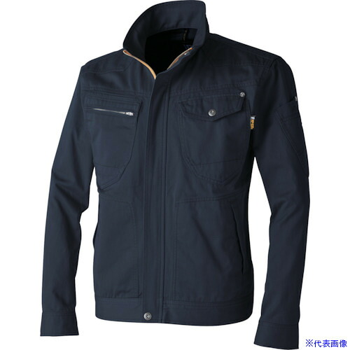 ■CHUSAN 綿100％長袖ブルゾン コン M 77000902M(4164042)[送料別途見積り][法人・事業所限定][掲外取寄]