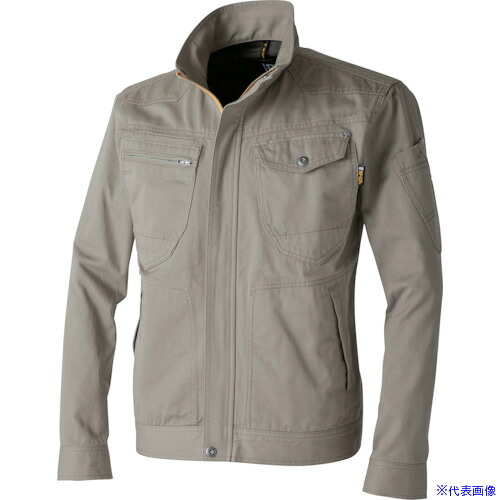 ■CHUSAN 綿100％長袖ブルゾン ベージュ 6L 770009016L(4164422)[送料別途見積り][法人・事業所限定][掲外取寄]
