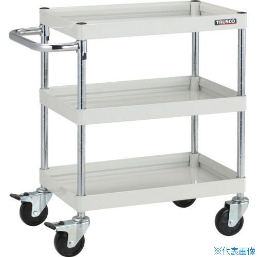 ■TRUSCO ツールワゴン ファルコンワゴン600X400 ゴム車輪 ホワイト FAW763W(4164466)|ファーストFACTORY