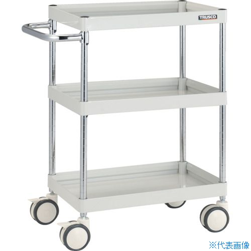 ■TRUSCO ツールワゴン ファルコンワゴン 600×400 ウレタン双輪車 ホワイト FAW963DW(4164644)|ファーストFACTORY