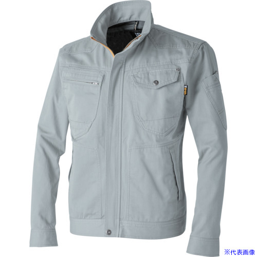 ■CHUSAN 綿100％長袖ブルゾン シルバー 8L 770009268L(4164858)[送料別途見積り][法人・事業所限定][掲外取寄]