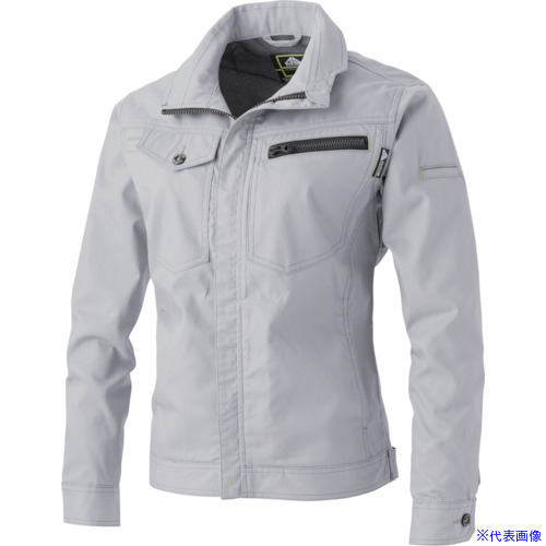 ■CHUSAN ドビーストレッチT/C 長袖ブルゾン アッシュ・グレー 3L 29088183L(4166416)[送料別途見積り][法人・事業所限定][掲外取寄]