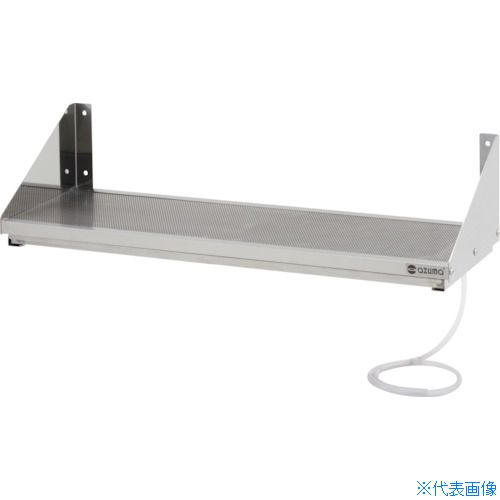 ■アズマ ステンレス水切トレー付パンチング平棚 塩ビホース左側 FSPM750250L(4190366)[法人限定][外直送元]