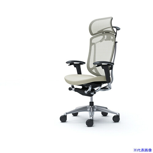■OKAMURA コンテッサセコンダ 可動肘 座クッション 大型ヘッド5本脚 ポリッシュ ブラック ランバー無ハンガー付 張地色ホワイト CC88BRFPC2(4253360)[送料別途お見積り][法人限定][外直送]