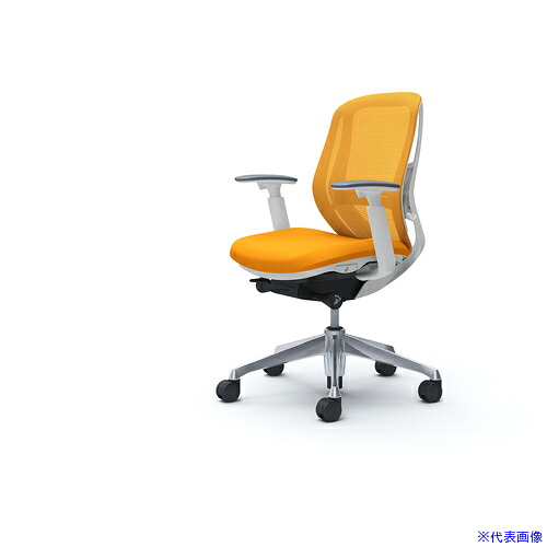 ■OKAMURA シルフィー 可動肘 背メッシュ ロー ホワイトボディ ハンガー無 ランバー有 アルミ脚 C681BZFMR8(4269210)[送料別途お見積り][法人限定][外直送]