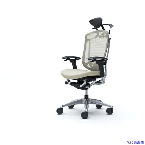 ■OKAMURA コンテッサセコンダ 可動肘 座クッション 小型ヘッド5本脚 ポリッシュ ブラック ランバー付ハンガー付 張地色ホワイト CC8DBSFPC2(4270912)[送料別途お見積り][法人限定][外直送]