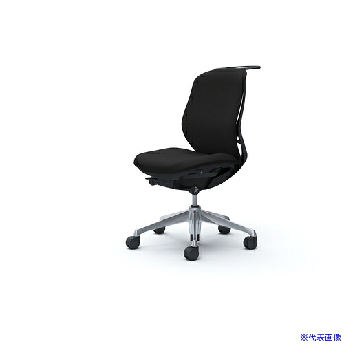 ■OKAMURA シルフィー 肘なし 背クッション ロー ブラックボディ ハンガー有 ランバー無 アルミ脚 C634BRFSF1(4275491)[送料別途お見積り][法人限定][外直送]｜ファーストFACTORY