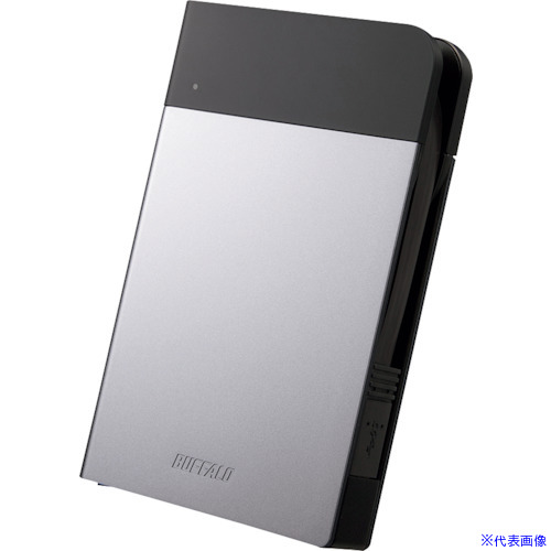 ■BUFFALO ICカード対応MILスペック 耐衝撃ボディー防雨防塵ポータブルHDD 2TB シルバー HDPZN2.0U3S(4288948)[送料別途お見積り][法人限定][掲外取寄]