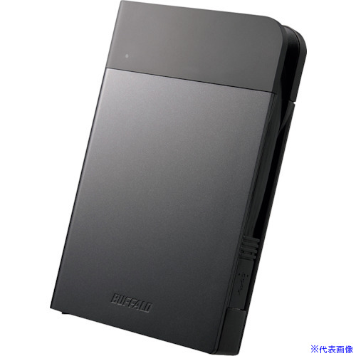 ■BUFFALO ICカード対応MILスペック 耐衝撃ボディー防雨防塵ポータブルHDD 2TB ブラック HDPZN2.0U3B(4293628)[送料別途お見積り][法人限定][掲外取寄]