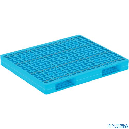 ■サンコー プラスチックパレット 814357 R2－1113－3 ライトブルー 81435701BL510(4343879)[送料別途お見積り][法人限定][外直送]