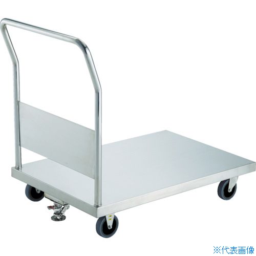 ■TRUSCO ステンレス台車 オールステン台車 1200X750 Φ100帯電防止U車輪 ストッパー付 AS1100TBUS(4348461)[法人限定][直送元]