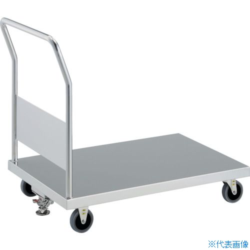 ■TRUSCO 抗菌ステンレス天板台車 1200X750 Φ100 帯電防止U車輪 ストッパ付 KAS1100TBUS(4354822)[法人限定][直送元]