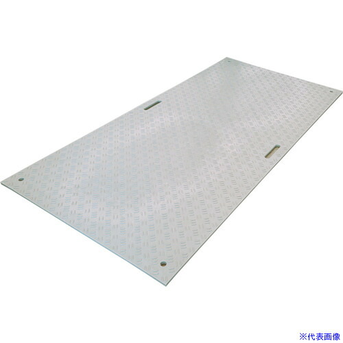 ■ウッドプラスチック 工事用敷板 Wボード 片面凸 カラー:灰 910mm&times;1820mm(持ち手2) B091815GYM2K4(4373460)[法人限定][外直送元]｜ファーストFACTORY