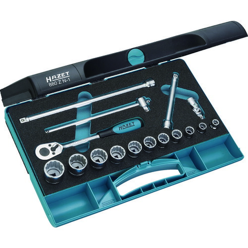 ■HAZET ソケットレンチセット(12角タイプ・差込角9.5mm) 880ZN1(4395492)