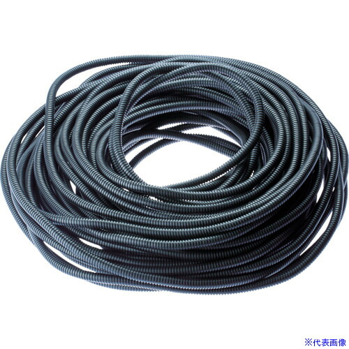 ■PANDUIT コルゲートチューブ 耐熱性ナイロン6 スリット付黒 内径23.2 30.48m CLT100NC630(4401441)｜ファーストFACTORY